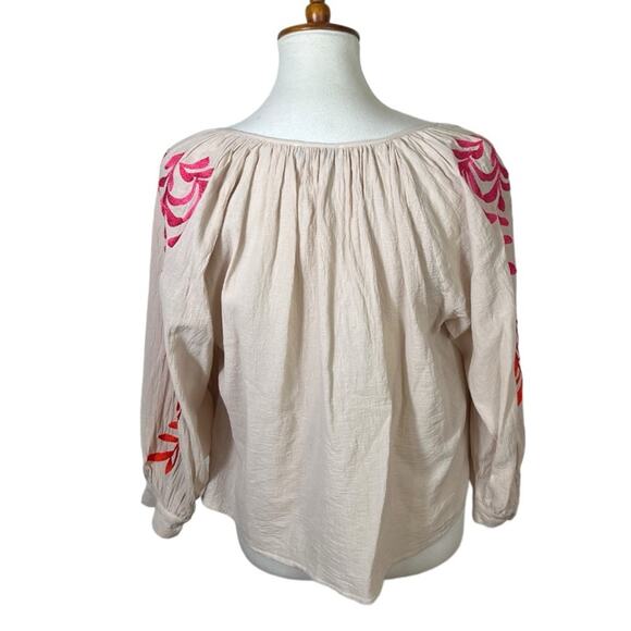 Fate Bright Boho Embroidered Cotton Gauze Blouse Size S - Picture 4 of 9